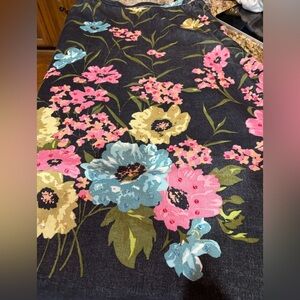 Anne Klein y2k corduroy Sequin Floral Flare Maxi Skirt-6